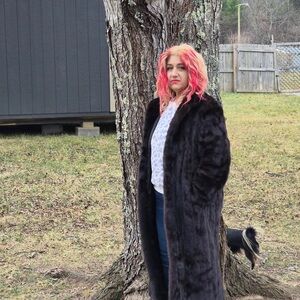 Women's Black Henig Full Length Mink